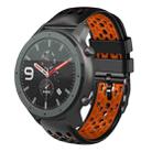 For Amazfit GTR 47mm 22mm Two-Color Breathable Silicone Watch Band(Black+Orange) - 1