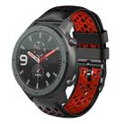 For Amazfit GTR 47mm 22mm Two-Color Breathable Silicone Watch Band(Black+Red) - 1