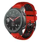 For Amazfit GTR 47mm 22mm Two-Color Breathable Silicone Watch Band(Red+Black) - 1