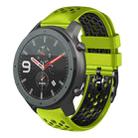 For Amazfit GTR 47mm 22mm Two-Color Breathable Silicone Watch Band(Lime+Black) - 1