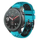 For Amazfit GTR 47mm 22mm Two-Color Breathable Silicone Watch Band(Skyblue+Black) - 1