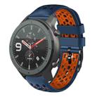 For Amazfit GTR 47mm 22mm Two-Color Breathable Silicone Watch Band(Midnight Blue+Orange) - 1