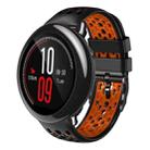 For Amazfit Pace 22mm Two-Color Breathable Silicone Watch Band(Black+Orange) - 1