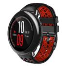 For Amazfit Pace 22mm Two-Color Breathable Silicone Watch Band(Black+Red) - 1