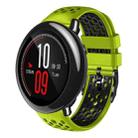 For Amazfit Pace 22mm Two-Color Breathable Silicone Watch Band(Lime+Black) - 1