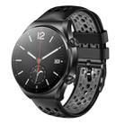 For Xiaomi MI Watch S1 22mm Two-Color Breathable Silicone Watch Band(Black+Grey) - 1