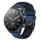 For Xiaomi MI Watch S1 22mm Two-Color Breathable Silicone Watch Band(Midnight Blue+Black) - 1