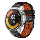 For Xiaomi MI Watch Color 2 22mm Two-Color Breathable Silicone Watch Band(Black+Orange) - 1