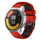 For Xiaomi MI Watch Color 2 22mm Two-Color Breathable Silicone Watch Band(Red+Black) - 1