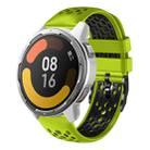 For Xiaomi MI Watch Color 2 22mm Two-Color Breathable Silicone Watch Band(Lime+Black) - 1