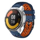 For Xiaomi MI Watch Color 2 22mm Two-Color Breathable Silicone Watch Band(Midnight Blue+Orange) - 1