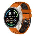 For Xiaomi MI Watch Sport 22mm Two-Color Breathable Silicone Watch Band(Orange+Black) - 1