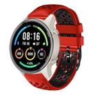 For Xiaomi MI Watch Sport 22mm Two-Color Breathable Silicone Watch Band(Red+Black) - 1