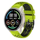 For Xiaomi MI Watch Sport 22mm Two-Color Breathable Silicone Watch Band(Lime+Black) - 1