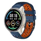For Xiaomi MI Watch Sport 22mm Two-Color Breathable Silicone Watch Band(Midnight Blue+Orange) - 1