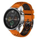 For Xiaomi MI Watch Color 22mm Two-Color Breathable Silicone Watch Band(Orange+Black) - 1