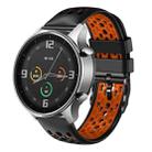 For Xiaomi MI Watch Color 22mm Two-Color Breathable Silicone Watch Band(Black+Orange) - 1