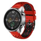 For Xiaomi MI Watch Color 22mm Two-Color Breathable Silicone Watch Band(Red+Black) - 1