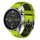 For Xiaomi MI Watch Color 22mm Two-Color Breathable Silicone Watch Band(Lime+Black) - 1