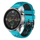 For Xiaomi MI Watch Color 22mm Two-Color Breathable Silicone Watch Band(Skyblue+Black) - 1