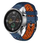 For Xiaomi MI Watch Color 22mm Two-Color Breathable Silicone Watch Band(Midnight Blue+Orange) - 1