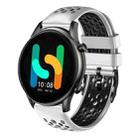 For  Xiaomi Haylou RT2 LS10 22mm Two-Color Breathable Silicone Watch Band(White+Black) - 1