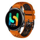 For  Xiaomi Haylou RT2 LS10 22mm Two-Color Breathable Silicone Watch Band(Orange+Black) - 1