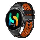 For  Xiaomi Haylou RT2 LS10 22mm Two-Color Breathable Silicone Watch Band(Black+Orange) - 1