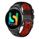 For  Xiaomi Haylou RT2 LS10 22mm Two-Color Breathable Silicone Watch Band(Black+Red) - 1