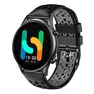 For  Xiaomi Haylou RT2 LS10 22mm Two-Color Breathable Silicone Watch Band(Black+Grey) - 1