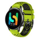 For  Xiaomi Haylou RT2 LS10 22mm Two-Color Breathable Silicone Watch Band(Lime+Black) - 1