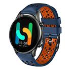 For  Xiaomi Haylou RT2 LS10 22mm Two-Color Breathable Silicone Watch Band(Midnight Blue+Orange) - 1