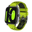 For Xiaomi Haylou RS4 LS12 22mm Two-Color Breathable Silicone Watch Band(Lime+Black) - 1