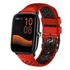 For Xiaomi Haylou GST LS09B 22mm Two-Color Breathable Silicone Watch Band(Red+Black) - 1