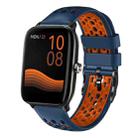 For Xiaomi Haylou GST LS09B 22mm Two-Color Breathable Silicone Watch Band(Midnight Blue+Orange) - 1