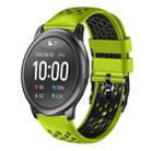 For Xiaomi Haylou RT LS05S 22mm Two-Color Breathable Silicone Watch Band(Lime+Black) - 1