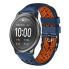 For Xiaomi Haylou RT LS05S 22mm Two-Color Breathable Silicone Watch Band(Midnight Blue+Orange) - 1