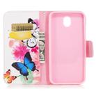 Colored Drawing Pattern Horizontal Flip Leather Case for Samsung GalaxyJ530&J5,with Holder & Card Slots & Wallet(Two Butterflies) - 1