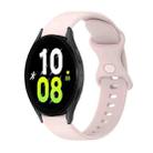 For Samsung Galaxy Watch5 40mm 20mm Butterfly Buckle Solid Color Silicone Watch Band(Sand Pink) - 1