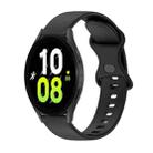 For Samsung Galaxy Watch5 44mm 20mm Butterfly Buckle Solid Color Silicone Watch Band(Black) - 1