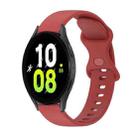 For Samsung Galaxy Watch5 44mm 20mm Butterfly Buckle Solid Color Silicone Watch Band(Red) - 1