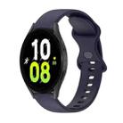 For Samsung Galaxy Watch5 44mm 20mm Butterfly Buckle Solid Color Silicone Watch Band(Dark Blue) - 1