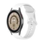 For Samsung Galaxy Watch5 Pro 45mm 20mm Butterfly Buckle Solid Color Silicone Watch Band(White) - 1