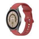 For Samsung Galaxy Watch5 Pro 45mm 20mm Butterfly Buckle Solid Color Silicone Watch Band(Red) - 1