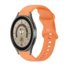 For Samsung Galaxy Watch5 Pro 45mm 20mm Butterfly Buckle Solid Color Silicone Watch Band(Orange) - 1