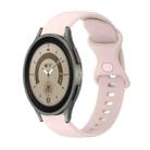 For Samsung Galaxy Watch5 Pro 45mm 20mm Butterfly Buckle Solid Color Silicone Watch Band(Sand Pink) - 1