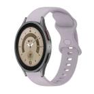 For Samsung Galaxy Watch5 Pro 45mm 20mm Butterfly Buckle Solid Color Silicone Watch Band(Lavender Purple) - 1