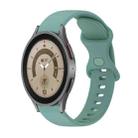 For Samsung Galaxy Watch5 Pro 45mm 20mm Butterfly Buckle Solid Color Silicone Watch Band(Green) - 1