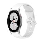 For Samsung Galaxy Watch4 40mm 20mm Butterfly Buckle Solid Color Silicone Watch Band(White) - 1