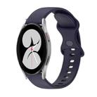 For Samsung Galaxy Watch4 40mm 20mm Butterfly Buckle Solid Color Silicone Watch Band(Dark Blue) - 1